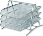 Spree Filing Tray Metallic with 3 Shelf Gray