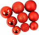 Weihnachtshänger Kugel Ornament Plastik Rot Set 70Stück