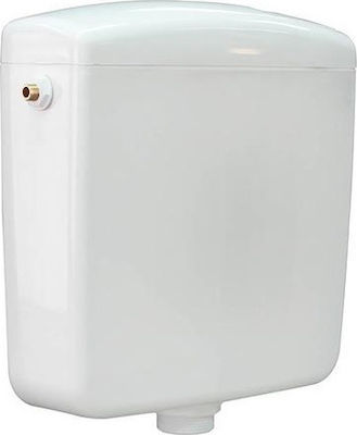 Mediterraneo Wall Mounted Plastic Low Pressure Rectangular Toilet Flush Tank White