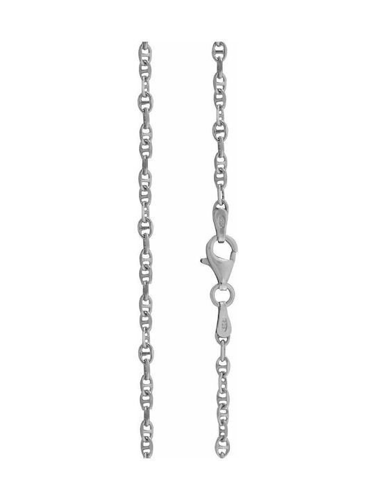 Mertzios.gr Silver Chain Neck Thin Thickness 2.4mm and Length 60cm