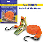 Car Luggage Strap with Ratchet with Hook Orange 450cm