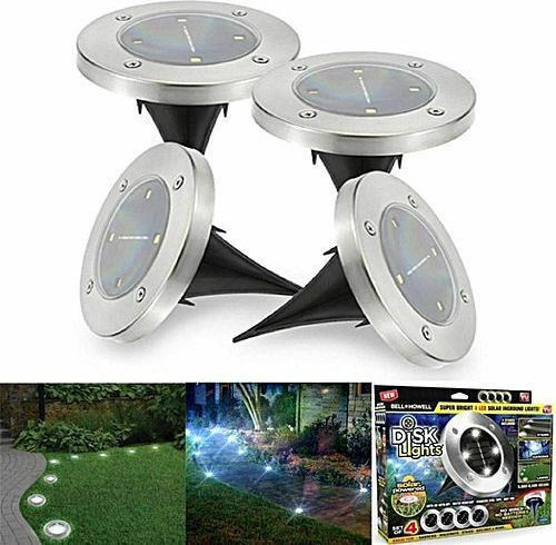 Set of 4 Stake Solar Lights with Photocell