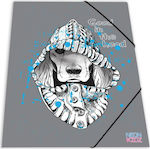 Skag Folder with Rubber Band for Paper A4 Gray 255011 Neon Kidz