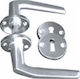 Lever Middle Door with Rosette Pair Silver