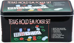 Σετ 200 Αριθμημένες Μάρκες Poker σε Μεταλλικό Κουτί με 2 Τράπουλες και Τσόχα