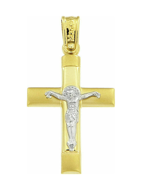 Mertzios.gr Gold Cross 14K with the Crucified