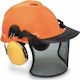 Construction Site Helmet with Earplugs & Grid Orange 83005