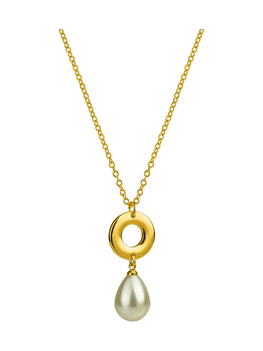 Amor Amor Necklace Gold Plated with Pearls