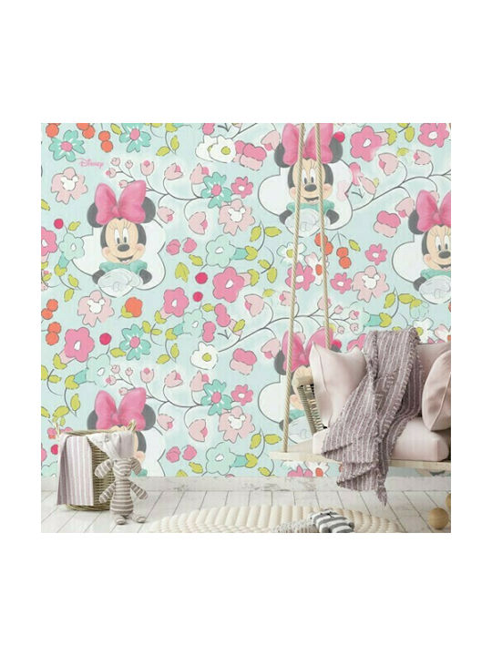 Houseart Kids Wallpaper Minnie Among the Flowers L100xH100εκ.