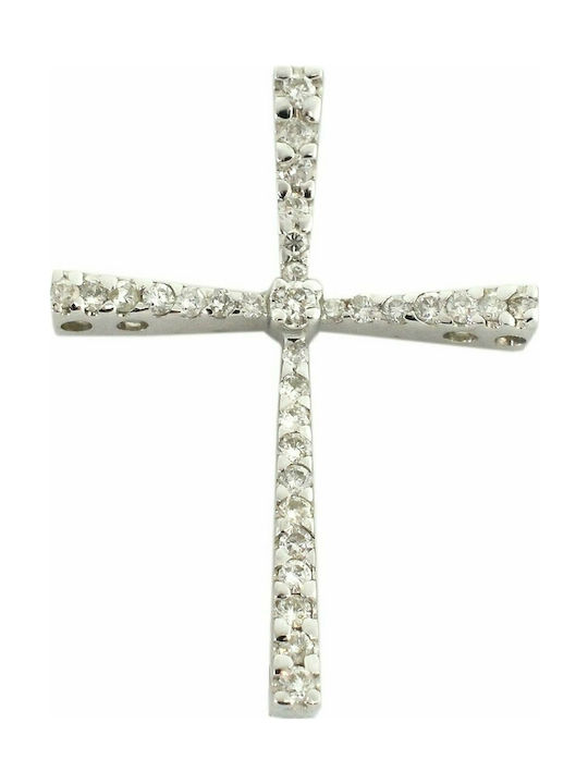 Mertzios.gr White Gold Cross 18K