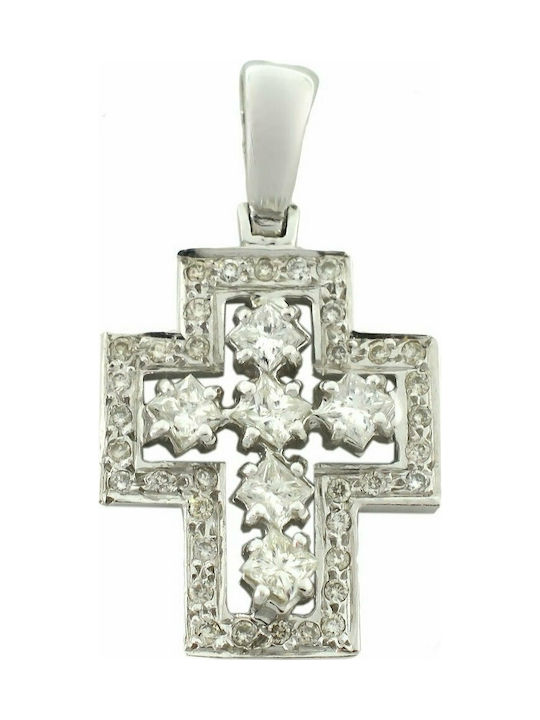 Mertzios.gr White Gold Cross 18K