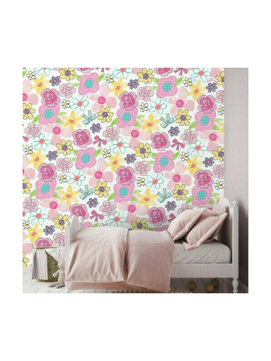 Houseart Kids Wallpaper Flowers Princess L100xH100cm