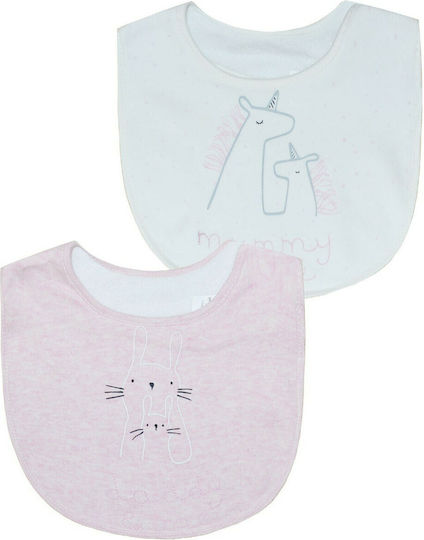 Energiers Bib Fabric with Button Pink 2pcs