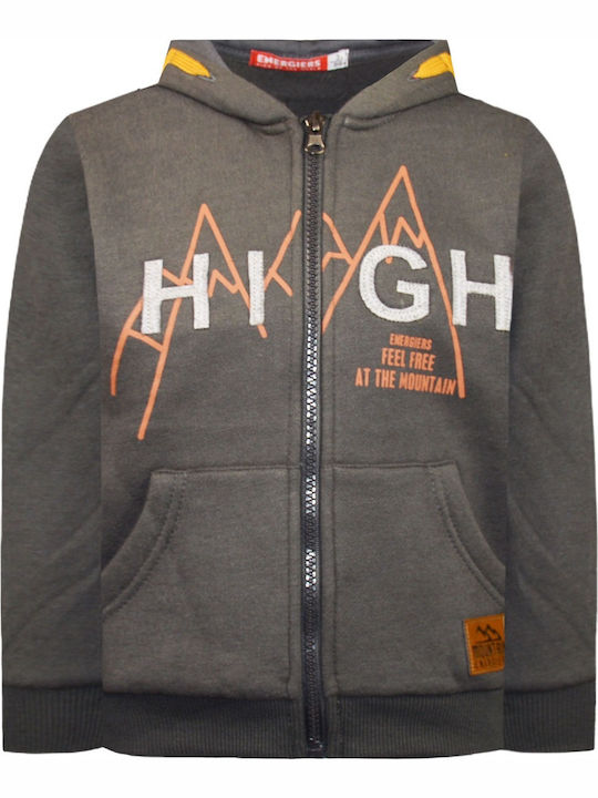 Kids Sweatshirt Cardigan with Hood Grey