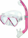 Mares Kids' Silicone Diving Mask Set with Respirator Pirate Junior Set Clear/Pink Pink