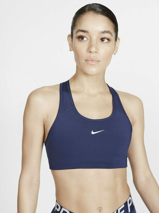 Dri-Fit Swoosh Women's Athletic Sports Bra Navy Blue with Lining and Light Padding
