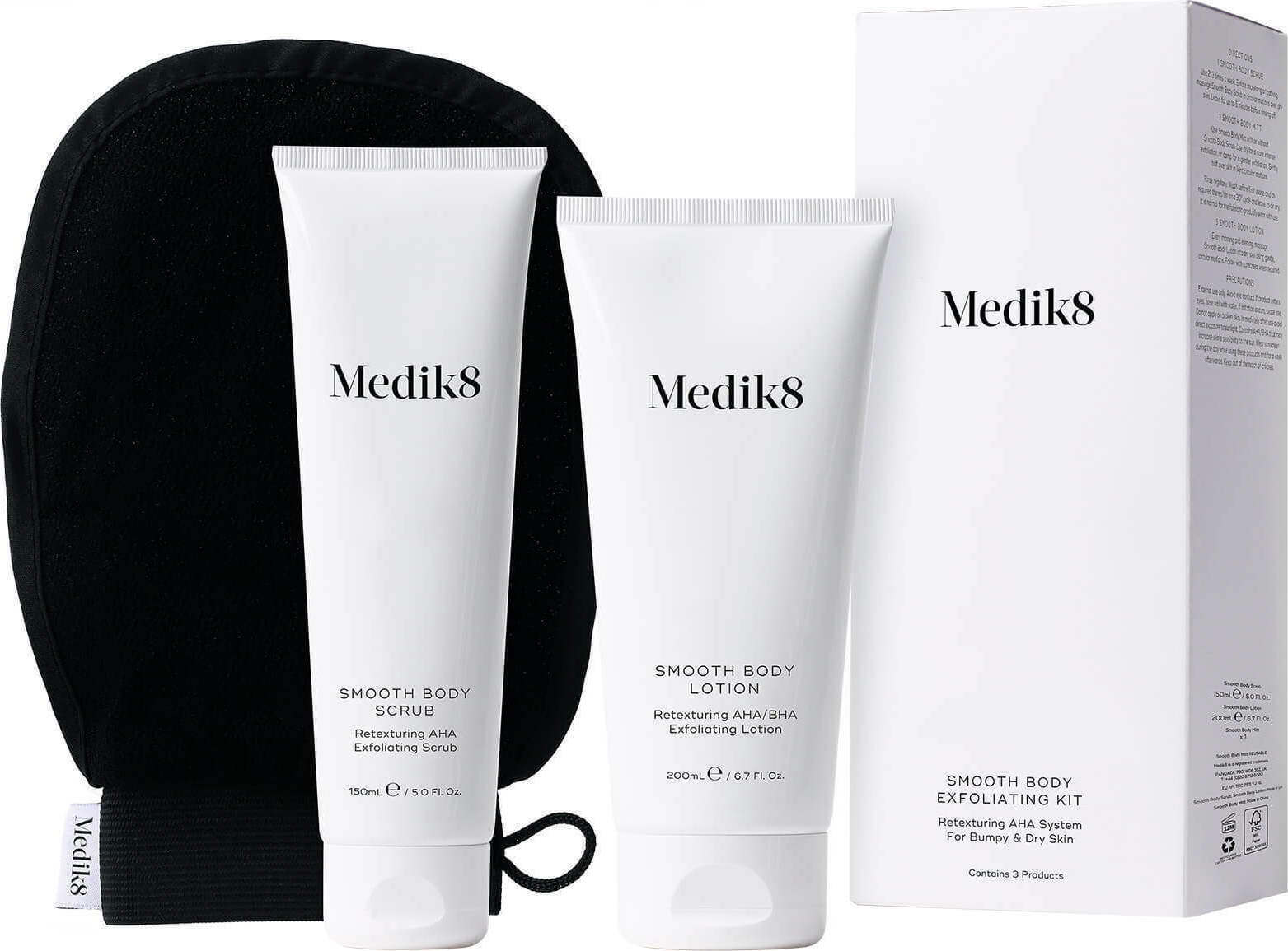 Medik8 Smooth Body Kit Body Scrub 150ml, Body Lotion 200ml & Smooth