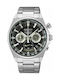 Seiko Conceptual Uhr Chronograph Batterie mit Silber Metallarmband