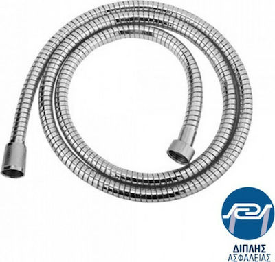 Inox Shower Hose with Water-Saving Filter Silver Superflex 200cm