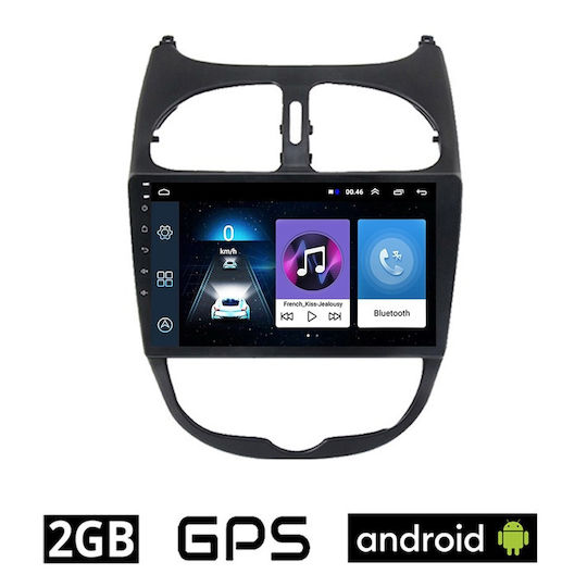 Ηχοσύστημα Αυτοκινήτου για Peugeot 206 1998-2006 (Bluetooth/USB/AUX/WiFi/GPS/Apple-Carplay/Android-Auto) με Οθόνη Αφής 9"