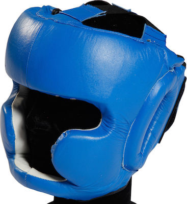 Olympus Sport Κάσκα Πυγμαχίας Ενηλίκων Κλείστού Τύπου Δερμάτινη Μπλε