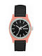 Nixon Medium Time Teller Watch with Black Leather Strap