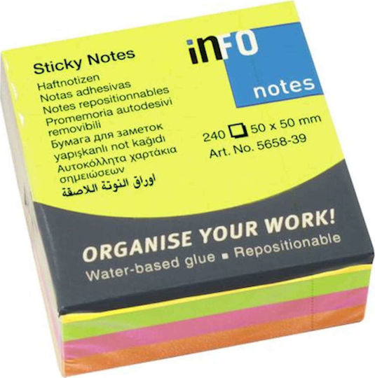 Sticky Note Pads in Cube 240 Sheets 5x5pcs Info