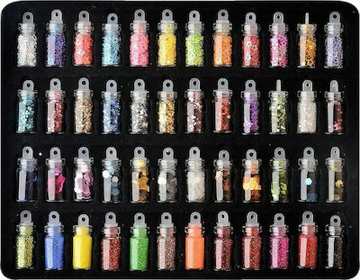 Κασετίνα με 48τμχ Strass for Nails in Various Colors 48pcs PS-106645