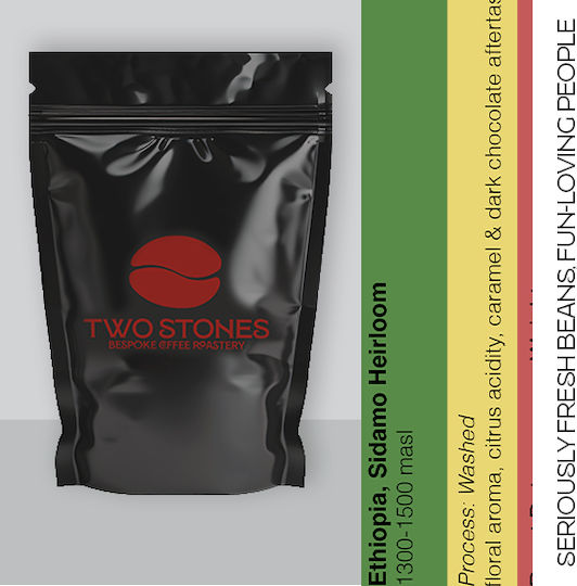 TwoStones Coffee Roasters Espresso Coffee Single Origin Arabica Ethiopia Single Origin Whole Beans 250gr