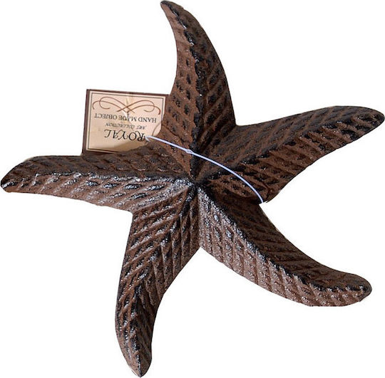 Royal Art Collection Dekorativer Seestern aus Metallisch Coffee 15x15cm 1Stück