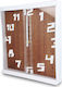 Wall Clock Wooden White 30.48x30.48cm