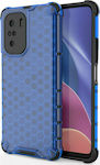 Hurtel Honeycomb Plastic Back Cover Durable Blue (Poco F3 / Mi 11i)