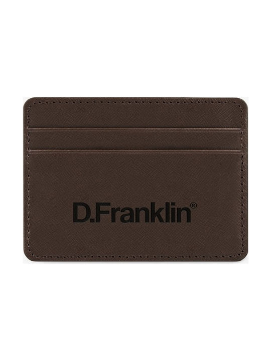 D.Franklin Δερμάτινο Ανδρικό Πορτοφόλι Καρτών Καφέ