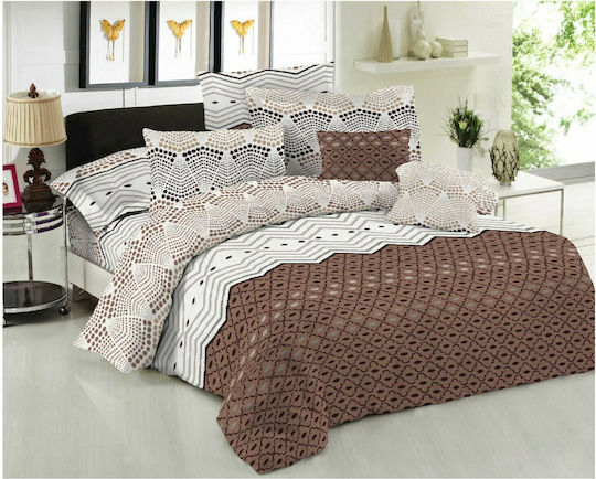 Le Blanc Sheet Sets Single with Elastic 100x200+20cm. Ekinox Brown 3pcs