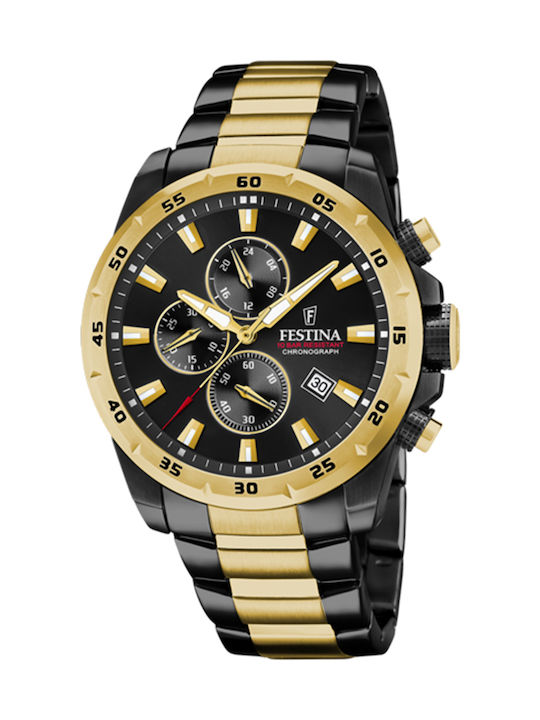 Festina Men's Watch 45mm Chronograph Battery with Metal Bracelet