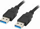 Lanberg 0.5m USB 3.0 Cable A-Male (CA-USBA-30CU-0005-BK)