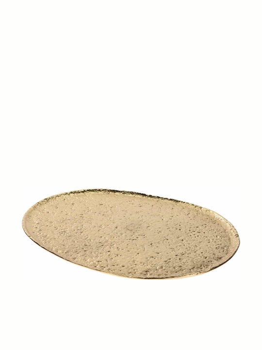 JK Home Decoration Διακοσμητική Πιατέλα Οβάλ Μεταλλική Χρυσή 39x35x1εκ.