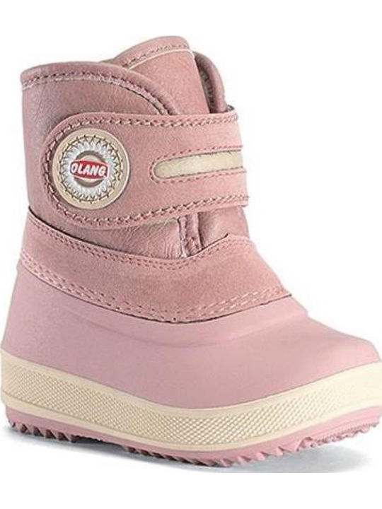 Bibra Suede Kinder-Schneestiefel mit Klettverschluss Rosa
