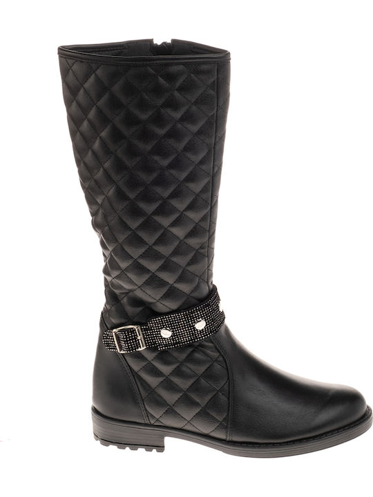 ABY Anatomical Leather Kids Boots with Zipper Black