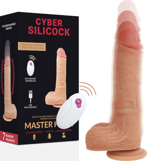 Cyber Silicock Ρεαλιστικός Δονητής με Απομακρυσμένο Έλεγχο 21cm Flesh