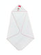 Interbaby Hooded Baby Bath Towel Paracaidista White Pink