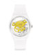 Swatch Time To Yellow Small Ρολόι Μπαταρίας με Καουτσούκ Λουράκι σε Λευκό χρώμα