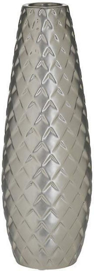 Inart Διακοσμητικό Βάζο Κεραμικό Silver Φ11xΥ30cm