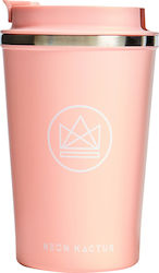 Neon Kactus Flamingo Glass Thermos Stainless Steel BPA Free Pink 380ml with Mouthpiece STA380PF