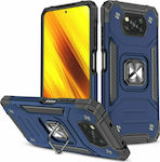 Wozinsky Ring Armor Umschlag Rückseite Kunststoff Blau (Poco X3 NFC / X3 Pro)