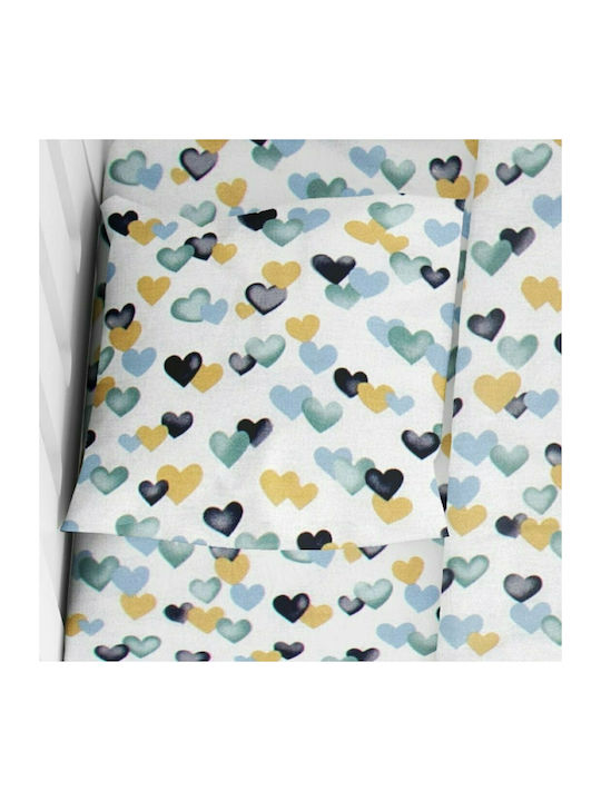 Dimcol Hearts Baby-Kissenbezug Hellblau 35x45cm