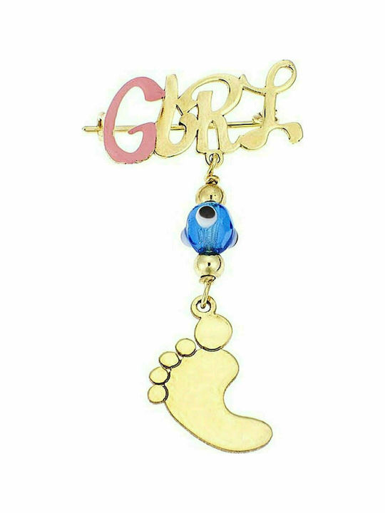 Paraxenies Child Safety Pin made of Gold 9K for Girl