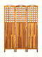 vidaXL Decorative Room Divider Wooden with 3 Panels Coffee 121x170cm