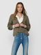 Only Short Women's Knitted Cardigan with Buttons Khaki