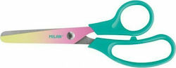 Milan Sunset Children's Scissors for Crafts 13.4cm with Metallic Blade Turquoise